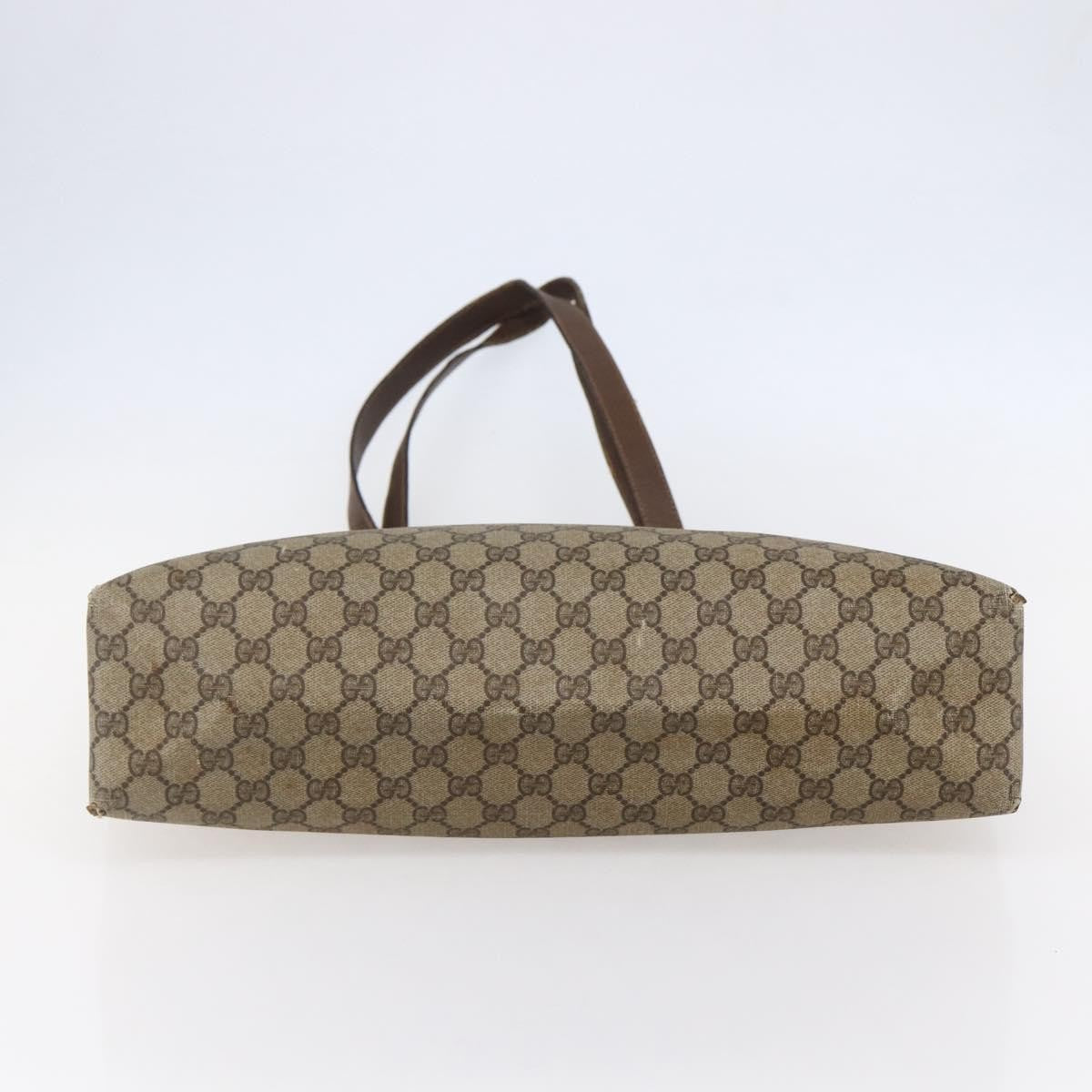 Gucci GUCCI GG Supreme Tote Bag PVC Beige 156 02 109 Authentic bs30092