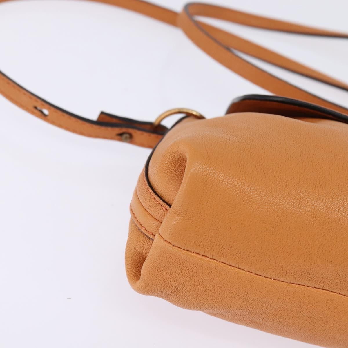 Chloé Chloé Chloe Shoulder Bag Leather Orange Gold Authentic BA5902