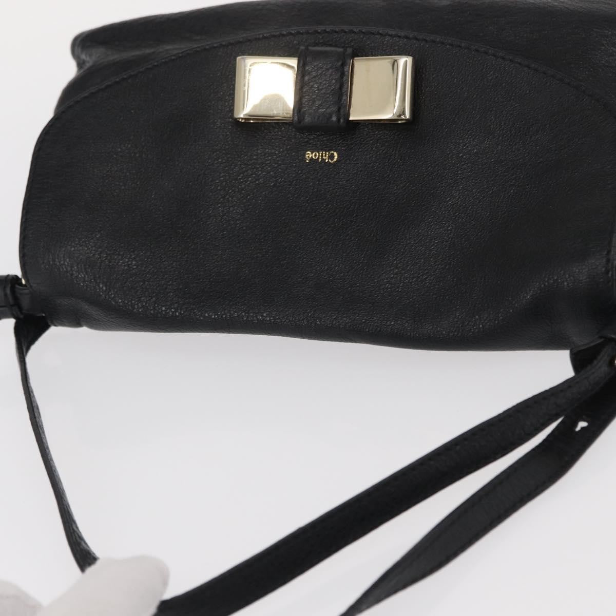 Chloé Chloé Chloe Lily Hand Bag Leather 2way Black Gold Authentic BA8650