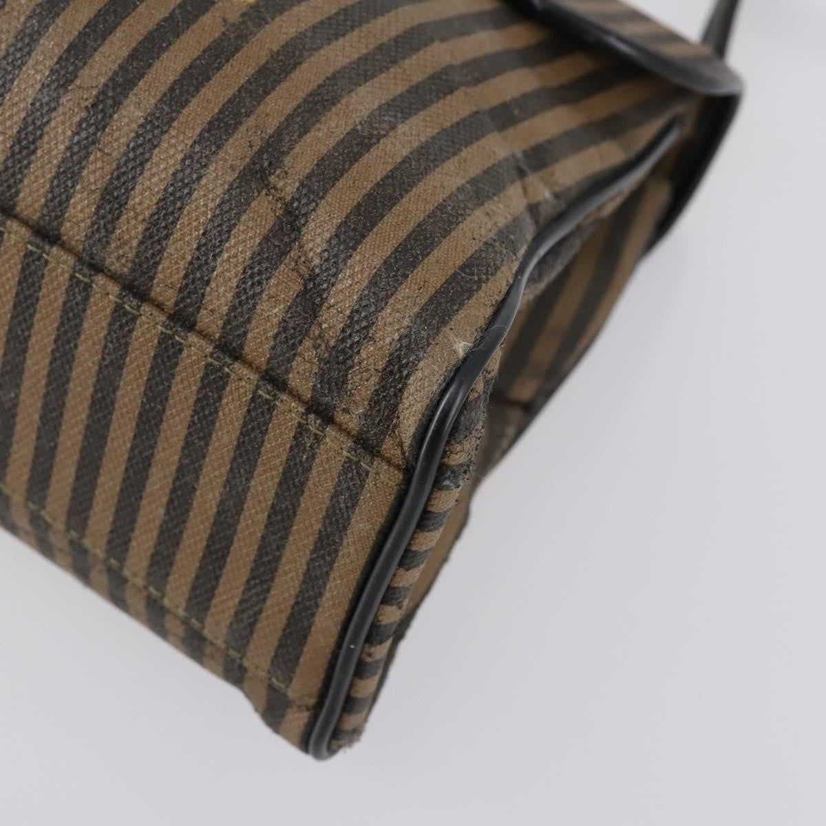 Fendi FENDI Pecan Canvas Hand Bag 2way Black Brown Authentic mr1555