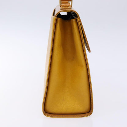 Burberrys Burberrys Hand Bag Leather Yellow Gold Authentic BA4802