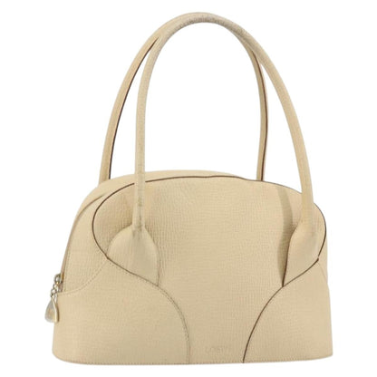 Loewe LOEWE Hand Bag Leather Ivory Gold Authentic 175195