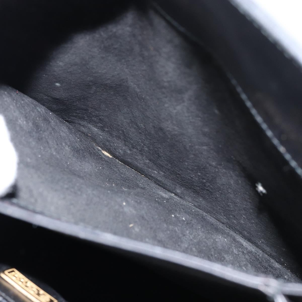 Gucci GUCCI Shoulder Bag Leather Black Gold Authentic 155306