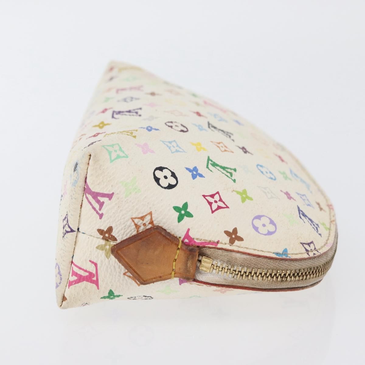 Louis Vuitton LOUIS VUITTON Multicolor Pochette Cosmetic PM Pouch White M47354 LV Authentic LNZ961 Bag