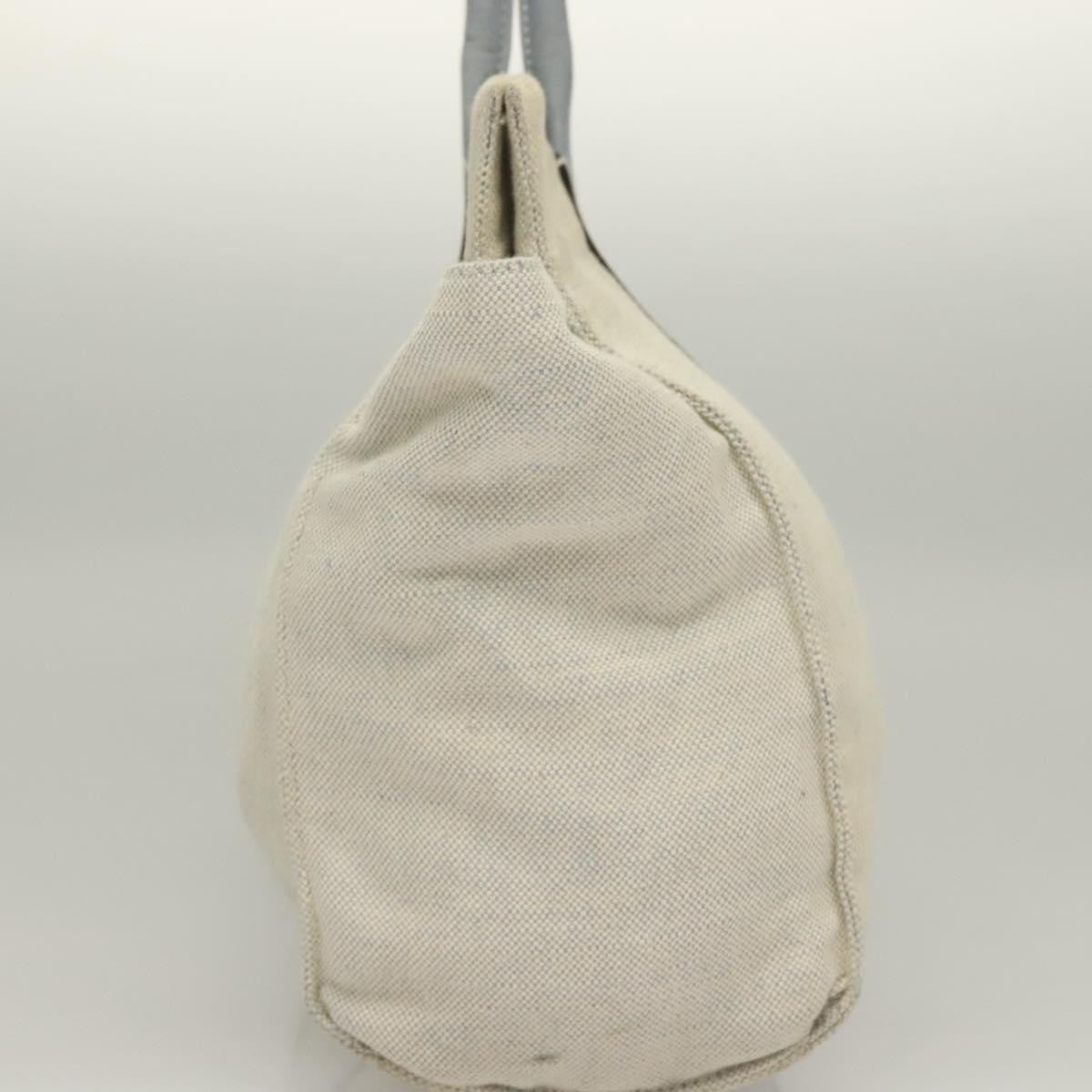 Prada PRADA Tote Bag Canvas Beige Silver Authentic 133386