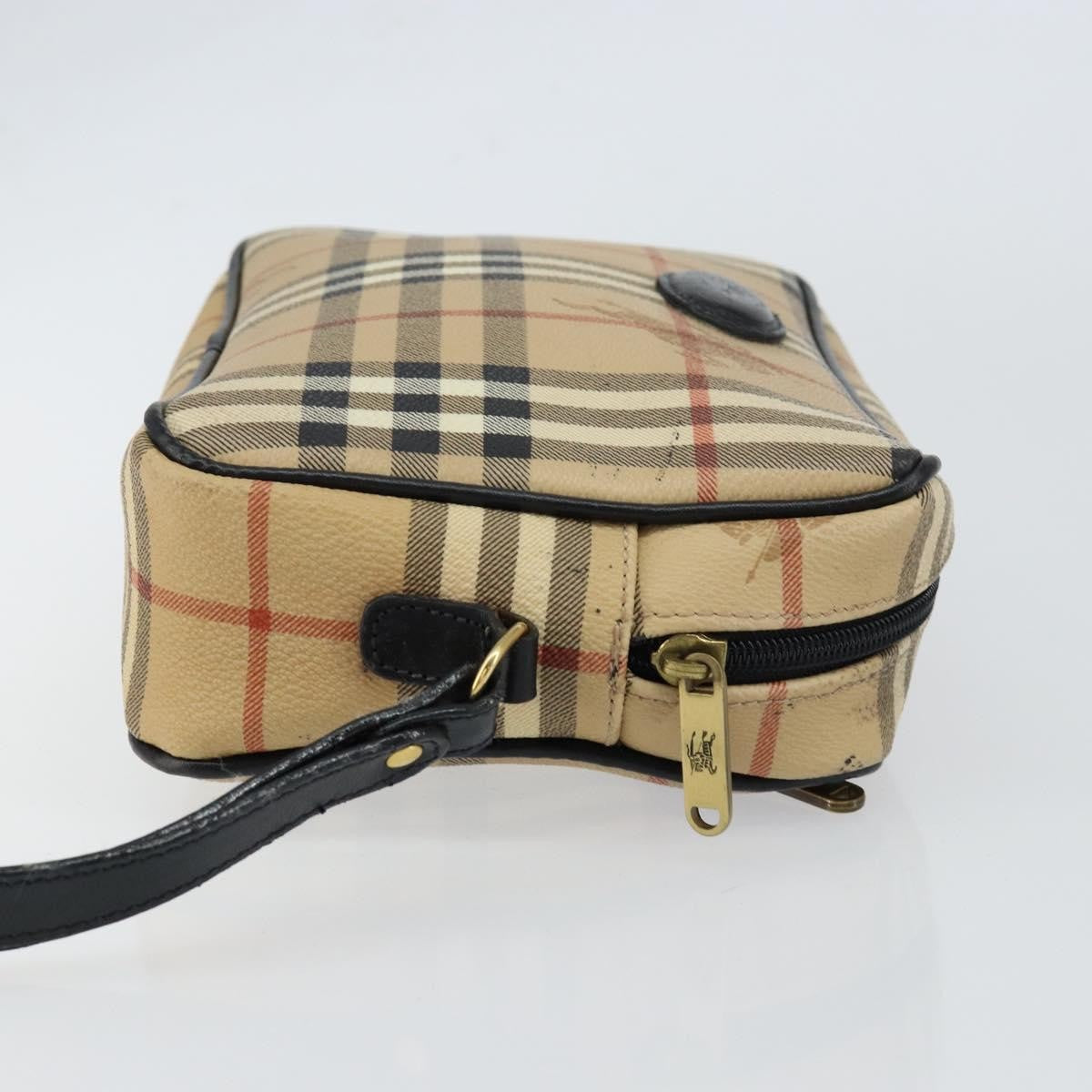 Burberrys Burberrys Nova Check Clutch Bag PVC Beige Gold Authentic ep11601