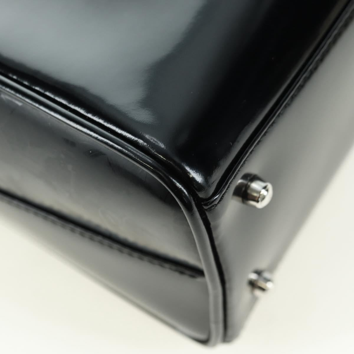 Gucci GUCCI Hand Bag Patent leather 2way Black Silver Authentic 176640