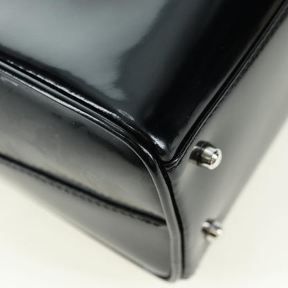 Gucci GUCCI Hand Bag Patent leather 2way Black Silver Authentic 176640