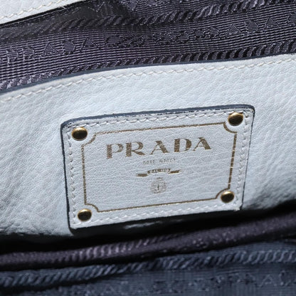 Prada PRADA Hand Bag Leather 2way Gray Authentic BA005