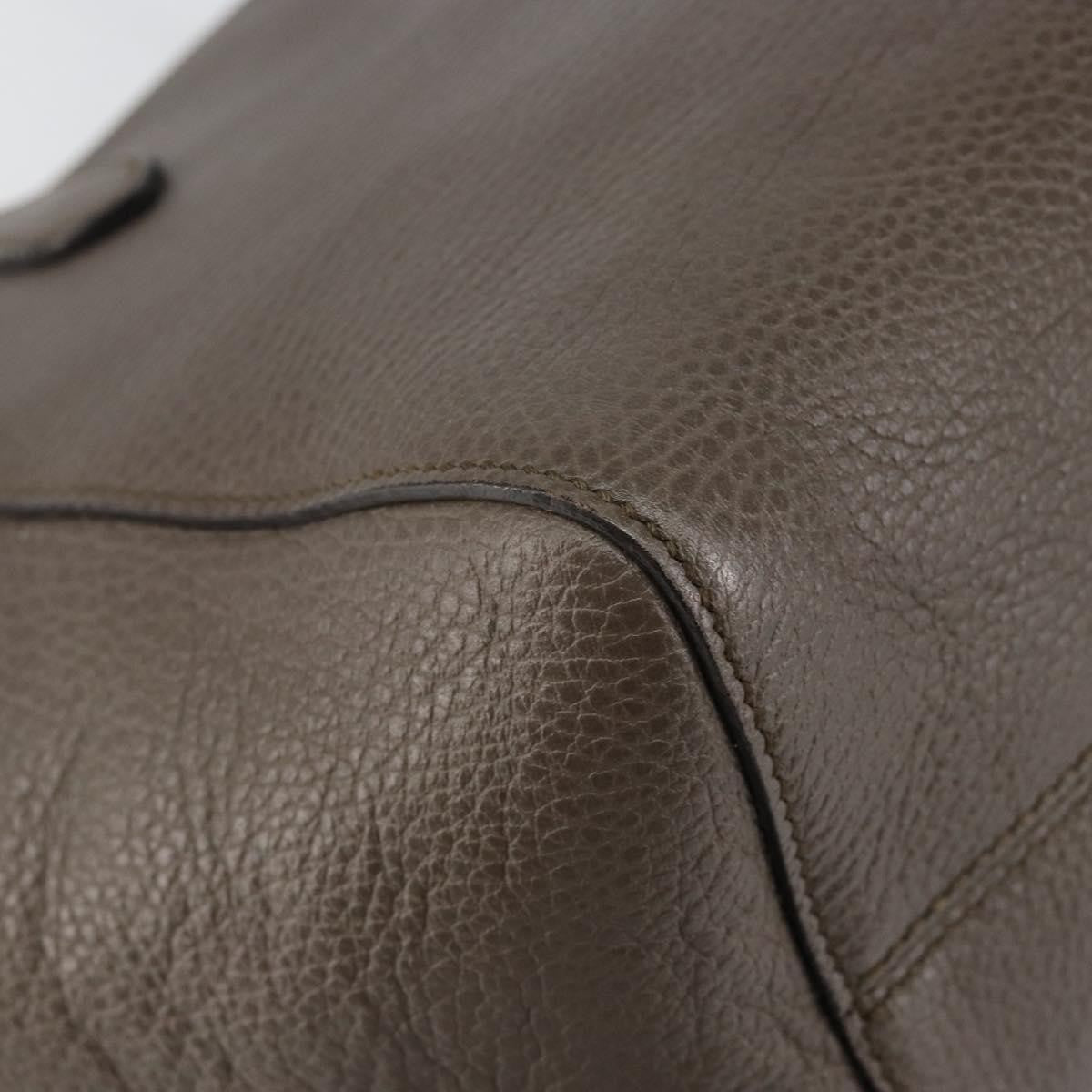 Gucci GUCCI Tote Bag Leather Gold Gray 354408 Authentic hk2995