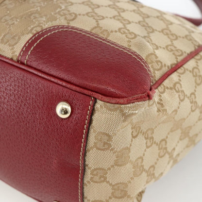 Gucci GUCCI GG Canvas Web Sherry Line Pretty Tote Bag Beige Gold 177052 Authentic fm5307