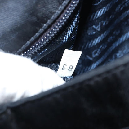 Prada PRADA Shoulder Bag Nylon Navy Silver Authentic 162420