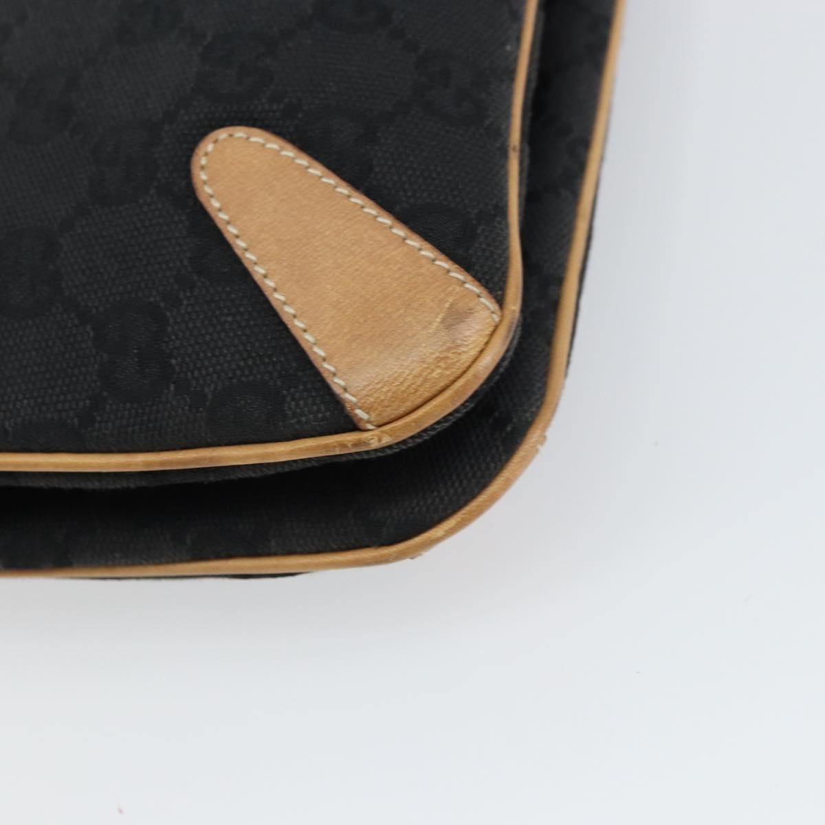 Gucci GUCCI GG Canvas Tote Bag Black Gold 114913 Authentic gh1523