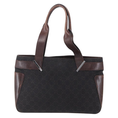 Gucci GUCCI GG Canvas Hand Bag Dark Brown Gold 73983 Authentic 151009