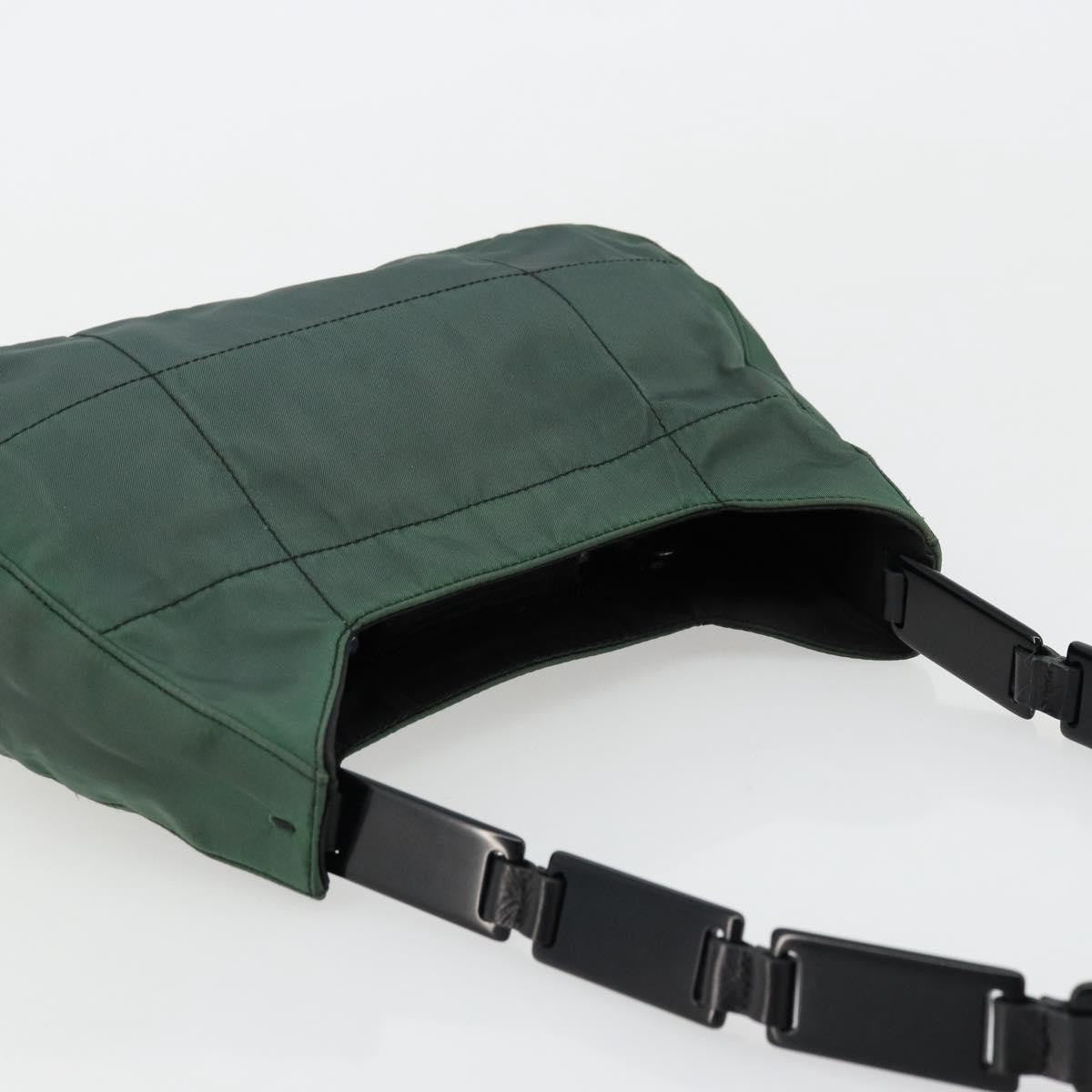 Prada PRADA Shoulder Bag Nylon Green Silver Authentic bs34473
