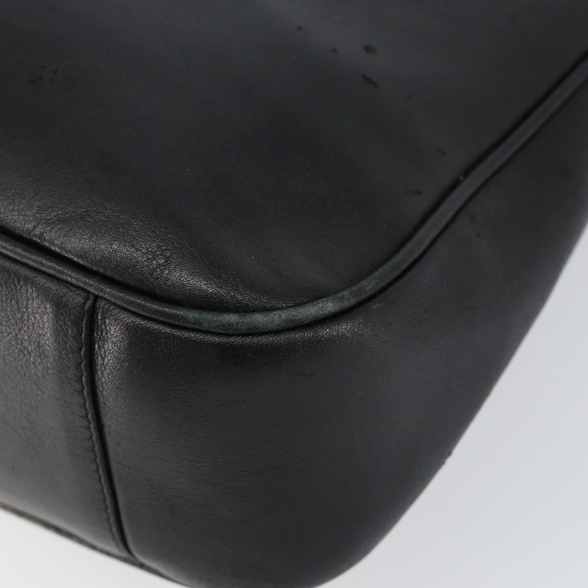 Gucci GUCCI Bamboo Hand Bag Leather Black Gold 001 0166 1638 Authentic 150344