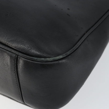Gucci GUCCI Bamboo Hand Bag Leather Black Gold 001 0166 1638 Authentic 150344