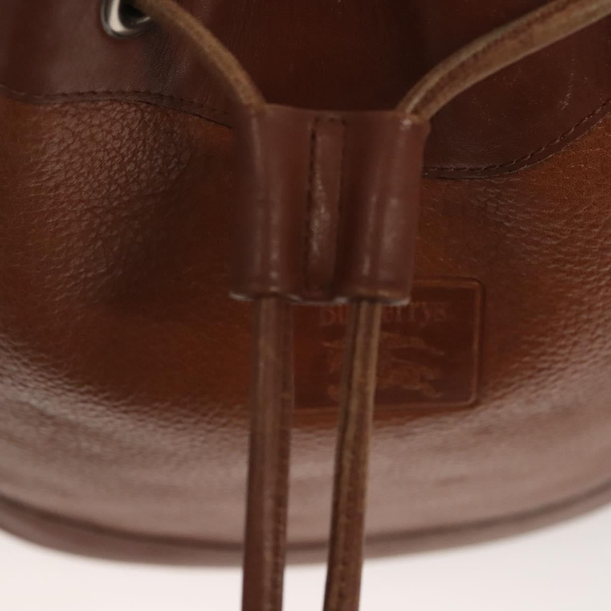 Burberrys Burberrys Shoulder Bag Leather Brown Gold Authentic ep9966