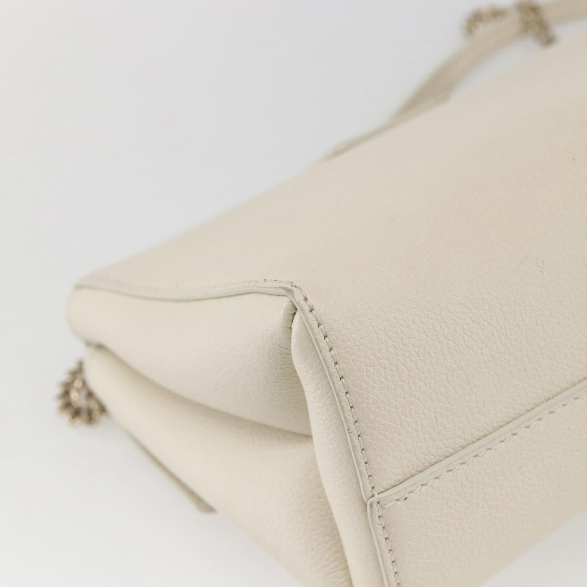 Jimmy Choo Jimmy Choo Chain Shoulder Bag Leather White Gold Authentic bs31956