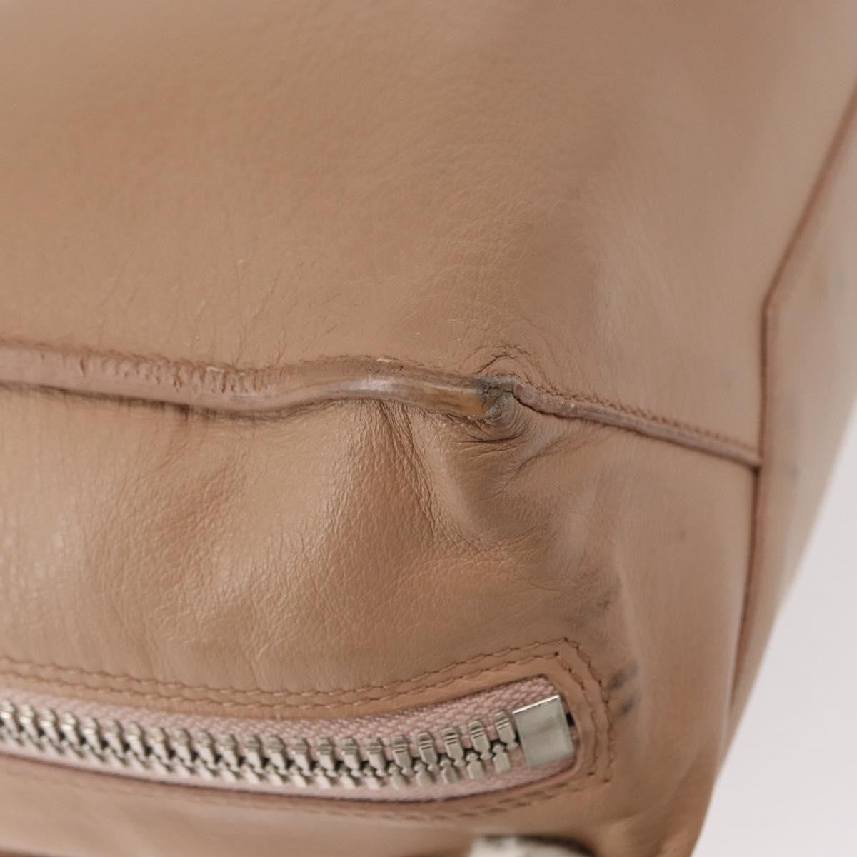 Balenciaga BALENCIAGA The Paper A6 Hand Bag Leather 2way Beige Silver 370926 Authentic 149646