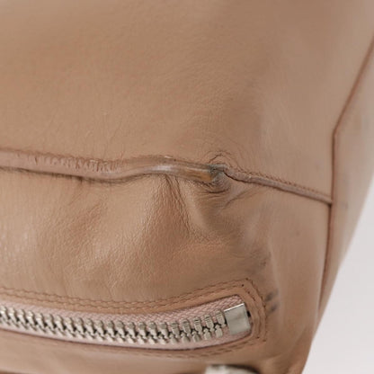 Balenciaga BALENCIAGA The Paper A6 Hand Bag Leather 2way Beige Silver 370926 Authentic 149646