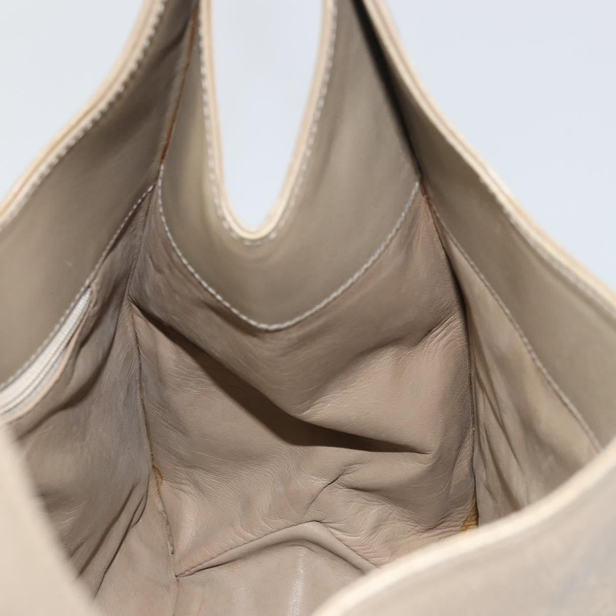 Gucci GUCCI Shoulder Bag Leather Beige Silver 001 3167 Authentic 151609