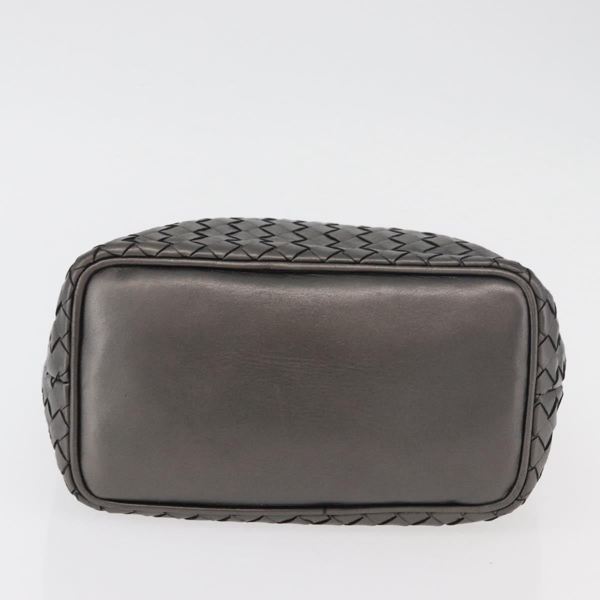BOTTEGAVENETA BOTTEGAVENETA BOTTEGA VENETA INTRECCIATO Purse Hand Bag Leather Silver Gold Authentic 177803