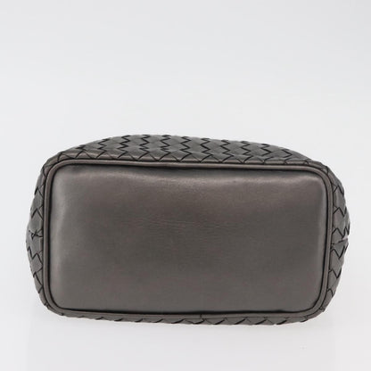 BOTTEGAVENETA BOTTEGAVENETA BOTTEGA VENETA INTRECCIATO Purse Hand Bag Leather Silver Gold Authentic 177803