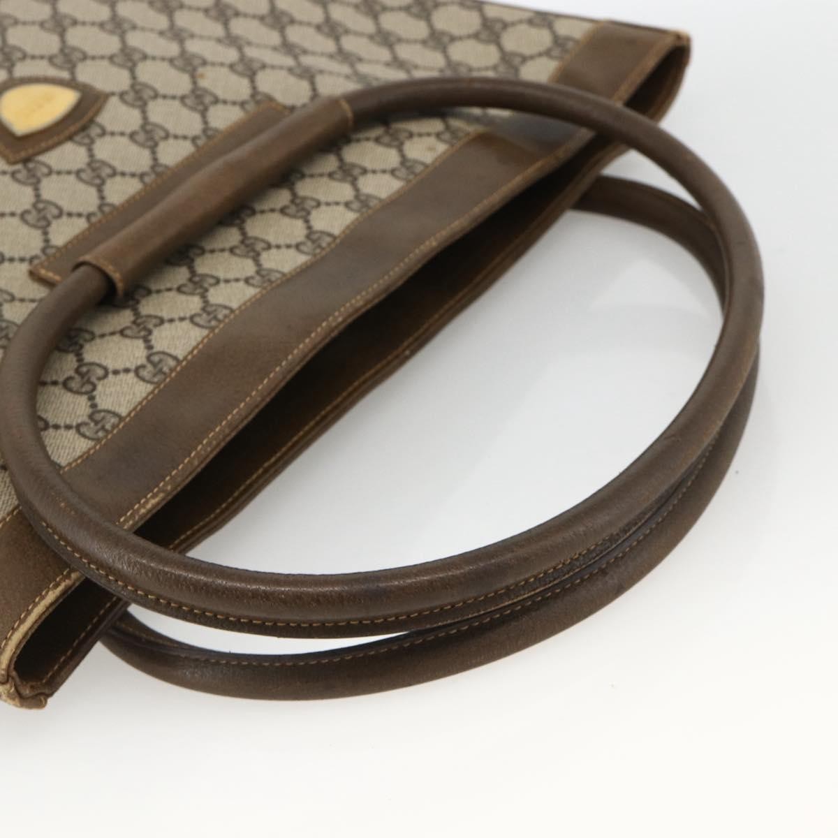 Gucci GUCCI GG Supreme Shoulder Bag PVC Beige Gold Authentic bs34284