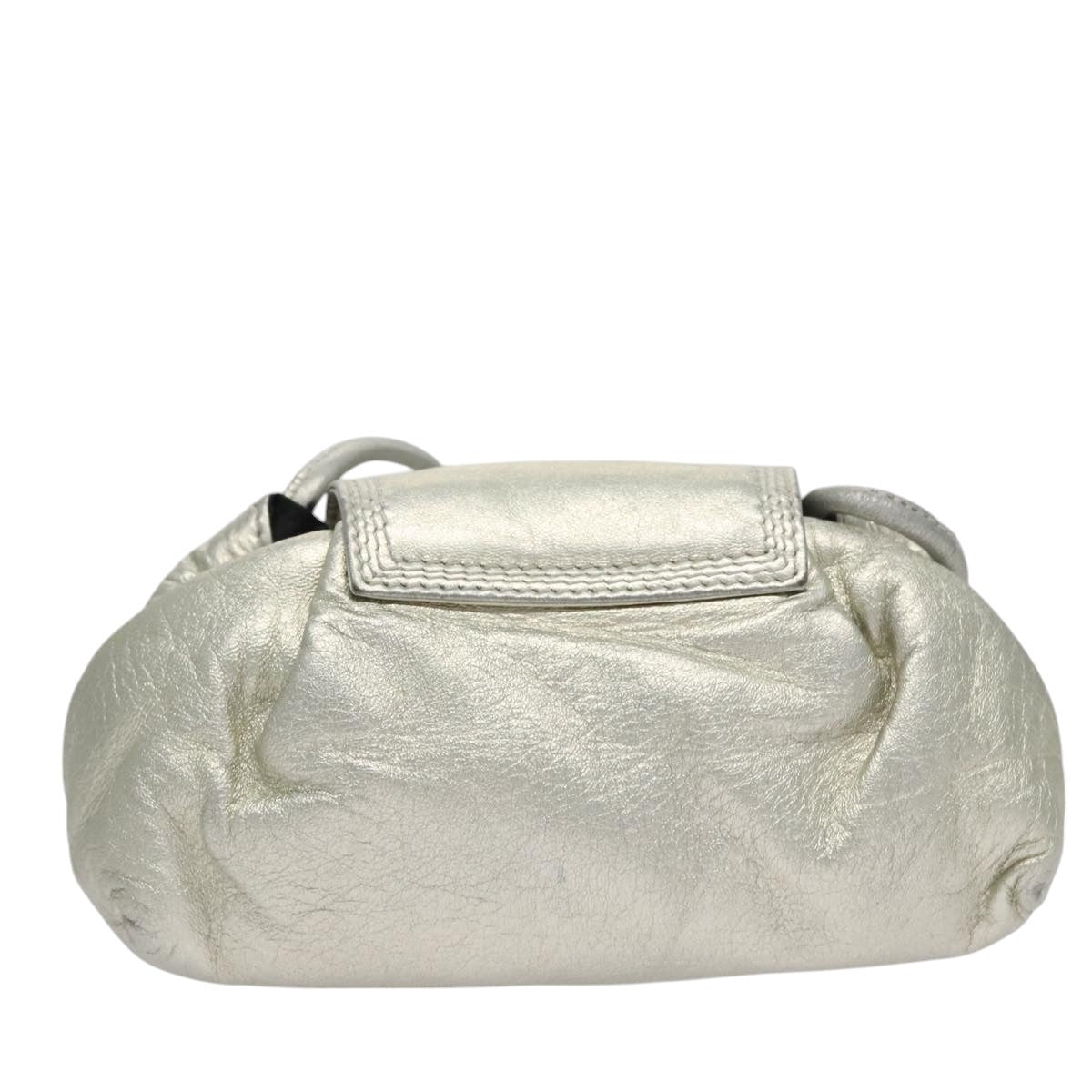 Loewe LOEWE Fringe Shoulder Bag Leather Silver tone Authentic 99979