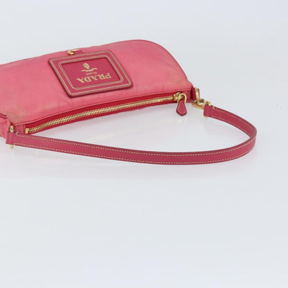 Prada PRADA Shoulder Bag Nylon Leather Pink Gold Authentic 155082