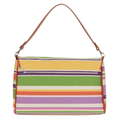 Burberry BURBERRY Shoulder Bag Canvas Multicolor Silver Authentic 160873V