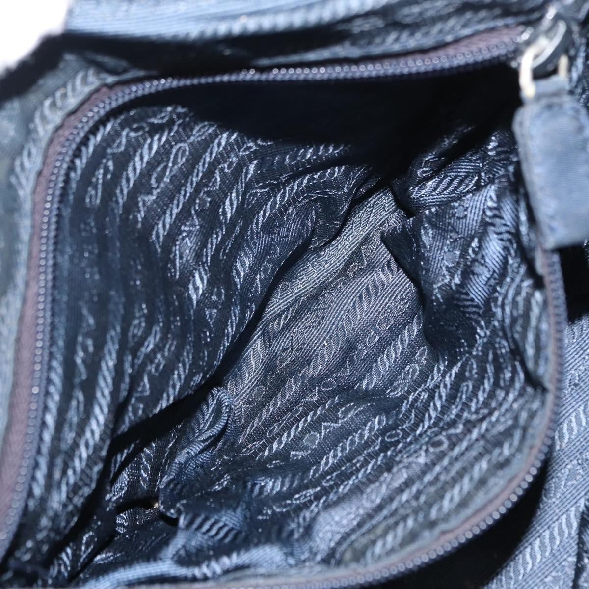 Prada PRADA Shoulder Bag Nylon Navy Gold Authentic 151665