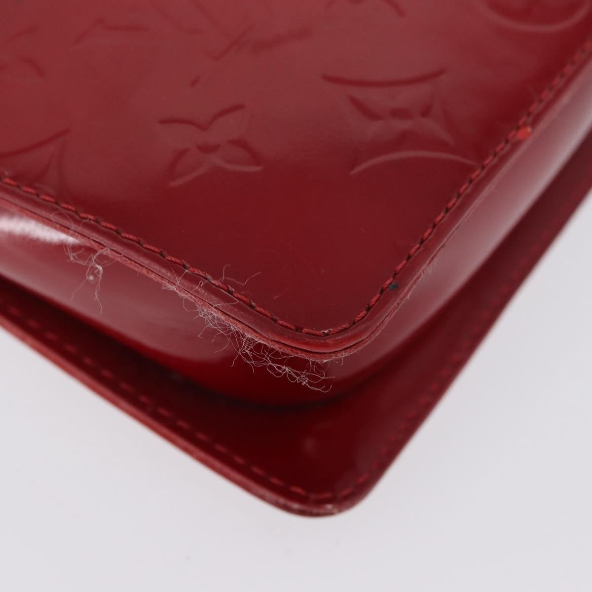 Louis Vuitton LOUIS VUITTON Monogram Vernis Motto Accessory Pouch Red M91137 LV Authentic YKZ724 Bag