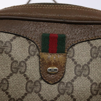 Gucci GUCCI GG Supreme Web Sherry Line Shoulder Bag PVC Beige 89 02 066 Authentic 133869