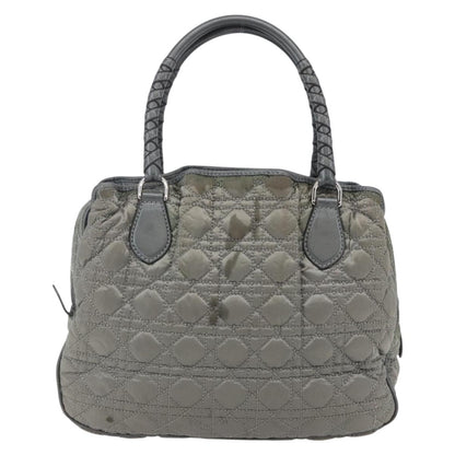 Dior Christian Dior Canage Hand Bag Nylon Gray Silver Authentic 147959