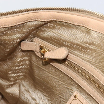 Prada PRADA Hand Bag Leather 2way Beige Gold Authentic ka1190