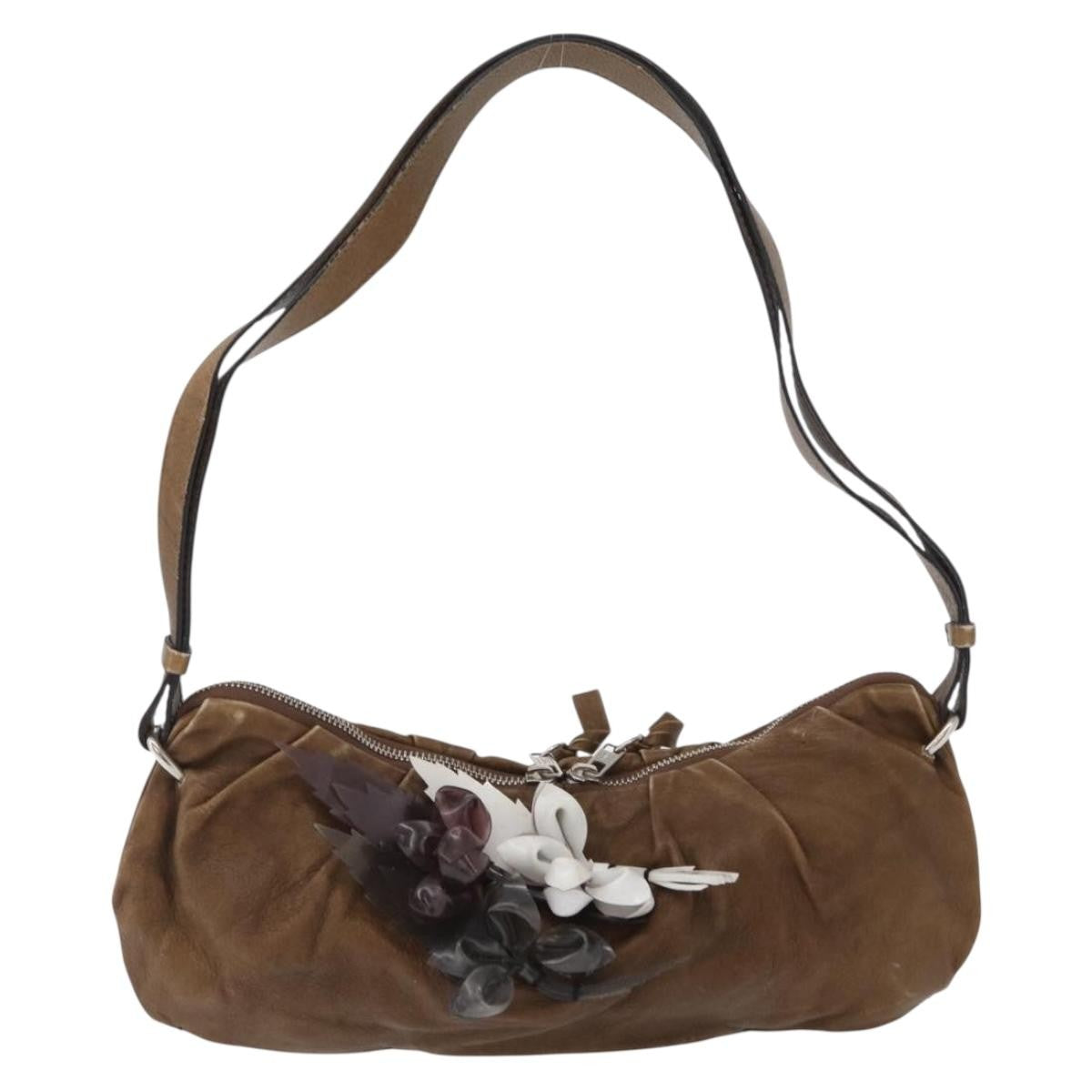 Chloé Chloé Chloe Shoulder Bag Leather Brown Silver Authentic 172747