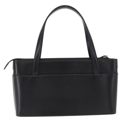 Burberry BURBERRY Nova Check Hand Bag Leather Black Silver Authentic SW1869