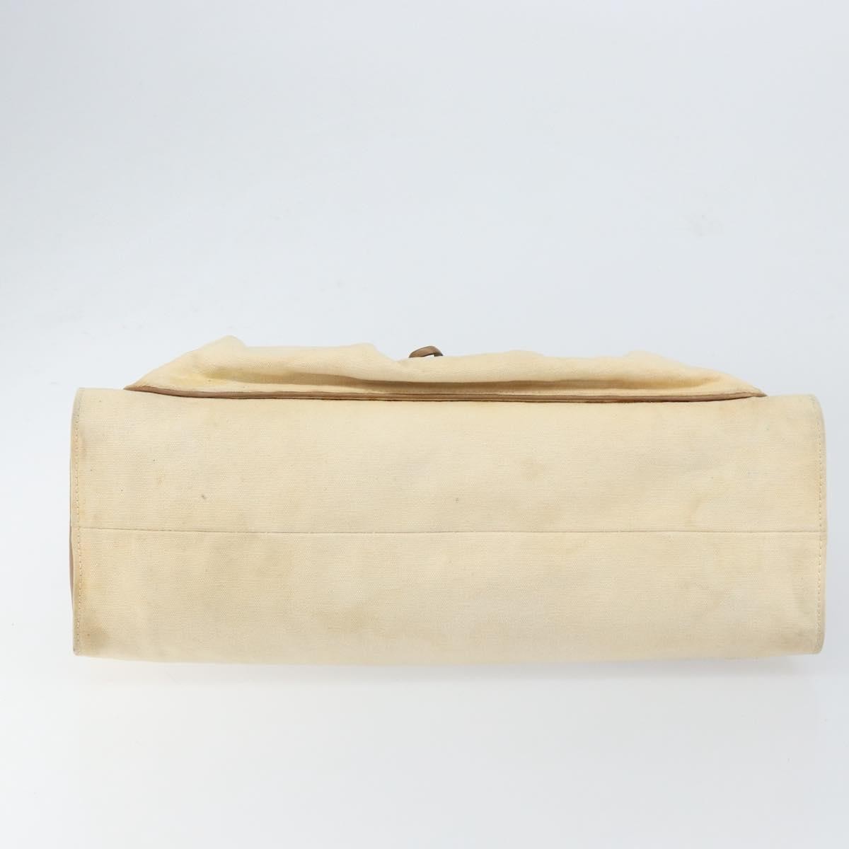 Gucci GUCCI Bamboo Hand Bag Canvas Ivory Gold 109138 Authentic 153356