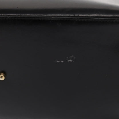 Gucci GUCCI Hand Bag Leather Black Gold Authentic BA9107