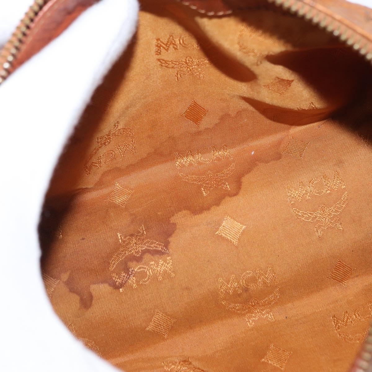 MCM MCM Logogram Vicetos Hand Bag PVC Leather Brown Gold Authentic bs31000