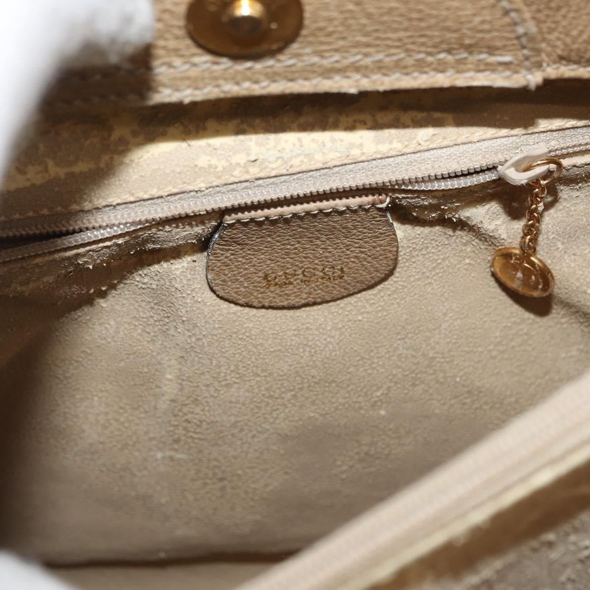 Gucci GUCCI Bamboo Hand Bag Suede Beige Gold 002.0260 Authentic ep14510