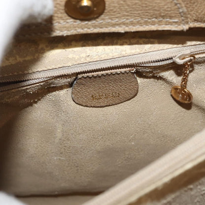 Gucci GUCCI Bamboo Hand Bag Suede Beige Gold 002.0260 Authentic ep14510