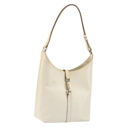 Gucci GUCCI Jackie Shoulder Bag Leather White Silver 001 3875 Authentic bs34535