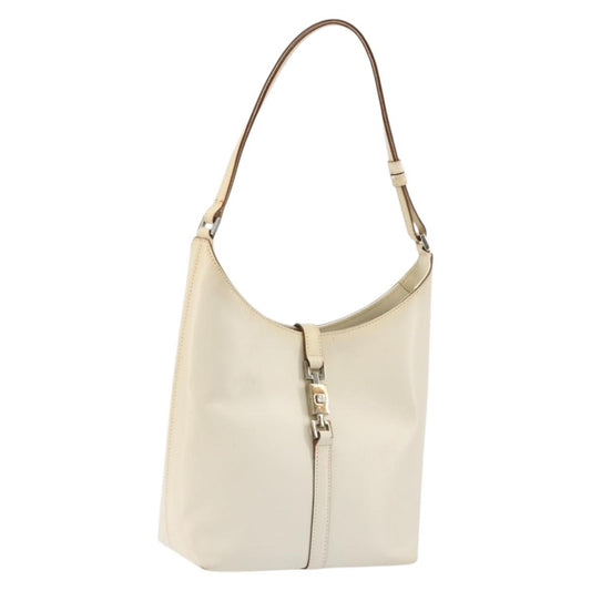 Gucci GUCCI Jackie Shoulder Bag Leather White Silver 001 3875 Authentic bs34535