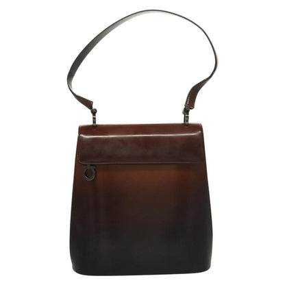 Salvatore Ferragamo Salvatore Ferragamo Gancini Shoulder Bag Leather Brown Authentic 132512