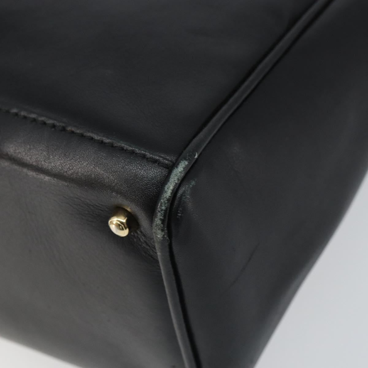 Gucci GUCCI Bamboo Hand Bag Leather 2way Black Gold 000 2122 0316 Authentic 160580