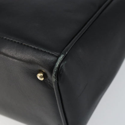 Gucci GUCCI Bamboo Hand Bag Leather 2way Black Gold 000 2122 0316 Authentic 160580