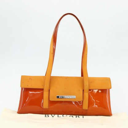 Bvlgari BVLGARI Shoulder Bag Patent leather Orange Silver Authentic BA12153A